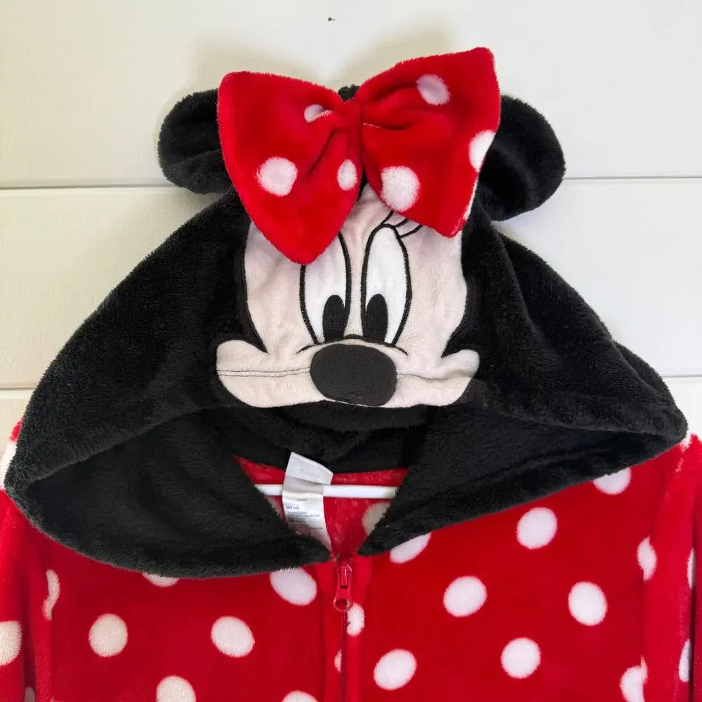 Disney Minnie‎ Mouse Sleepwear One Piece Pajama Womens Red Black - Picture 5 of 10